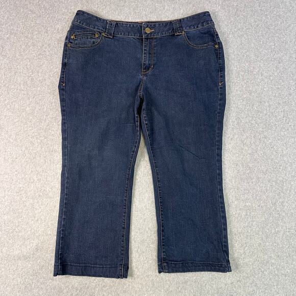 Lane Bryant Jeans Dark Wash Blue WMNS Plus Size 20A  Boot Cut Crop Genius Fit - Picture 1 of 9